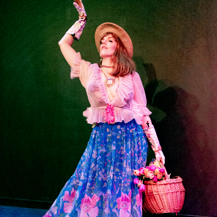 Red Hot Annie performing burlesque on stage in Chicago
